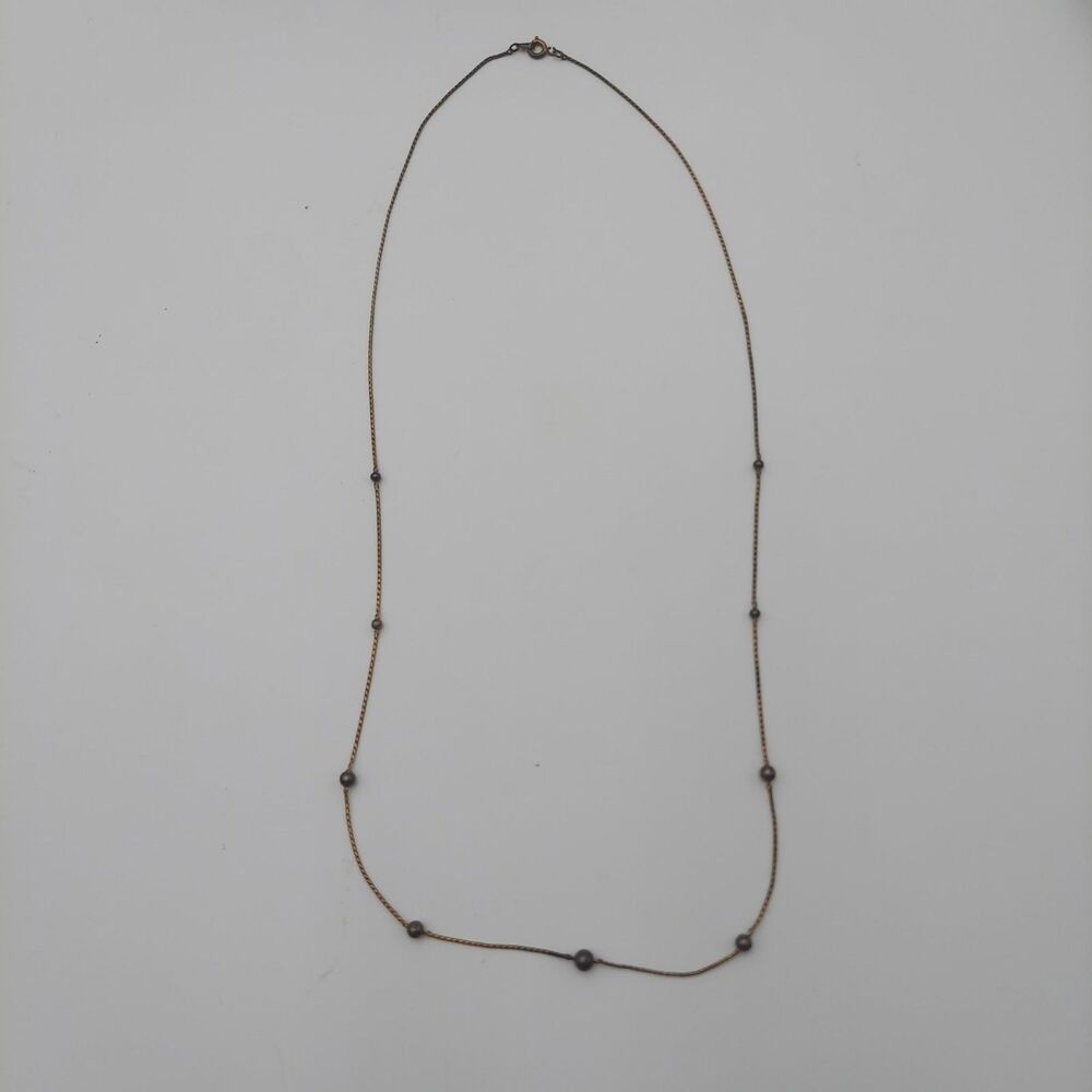 Goldtone Chain with Metal Beads Necklace 24"